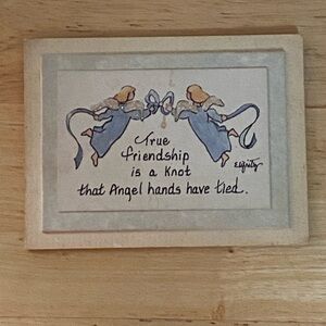 True Friendship is a Knot that Angel Hands have Tied vintage fridge magnet